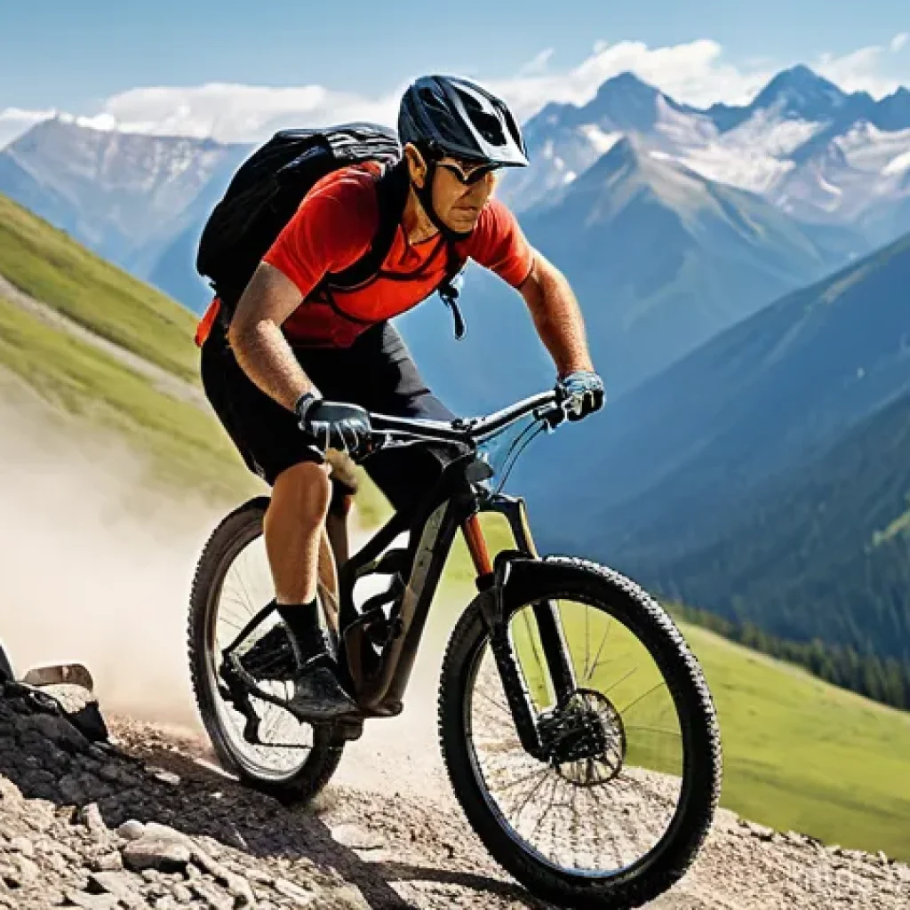 오프로드 자전거 추천 브랜드 - **Prompt for a Mountain Bike:**
"A male cyclist, mid-30s, wearing a helmet, cycling jersey, and ...