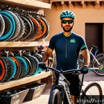 산악자전거 초보자 가이드 - A detailed, vibrant scene showing an Arabic male beginner mountain biker in modest sportswear and a ...
